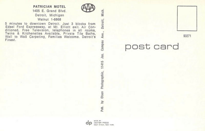 Patrician Motel - Old Postcard